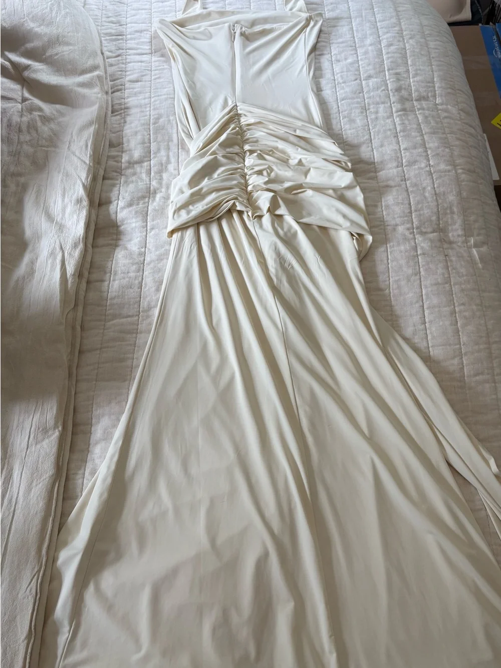Bardot White Halter Maxi Dress with Front Knot